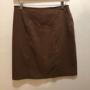 Petite Sophisticate Brown Pencil Skirt Knee-Length Work